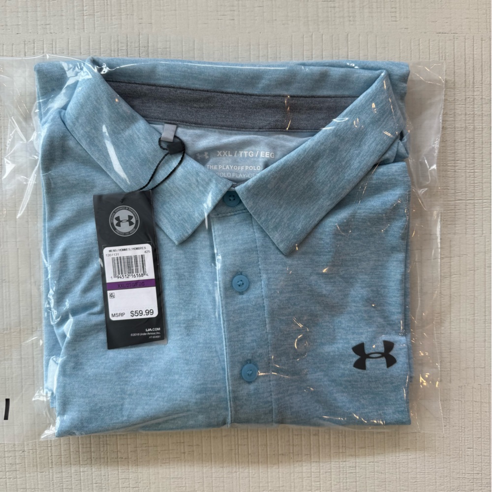 Under Armour Blue Polo Shirt Lightweight and Comfortable